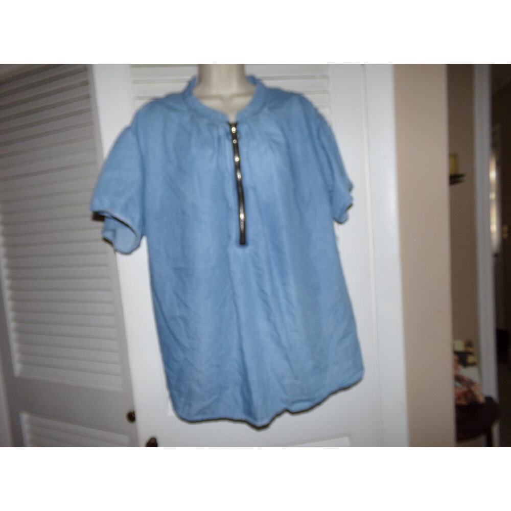 Mislook zip front chambray blouse 3XL Excellent condition‎